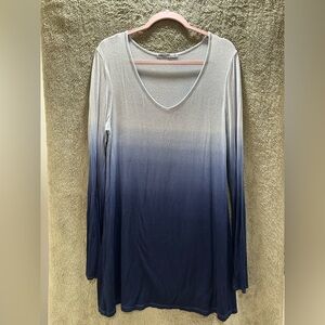 Gradient Blue and White Women's Dress